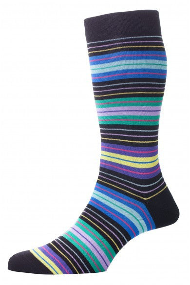 Cotton Lisle Gastonbury Fashion Multiple Stripe