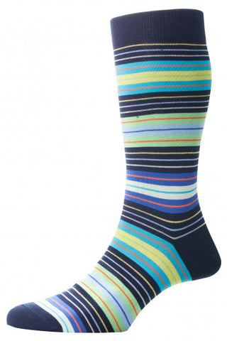 Cotton Lisle Gastonbury Fashion Multiple Stripe