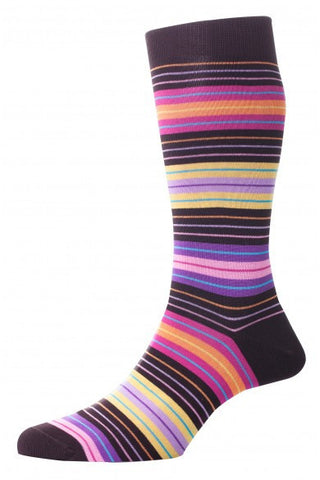 Cotton Lisle Gastonbury Fashion Multiple Stripe