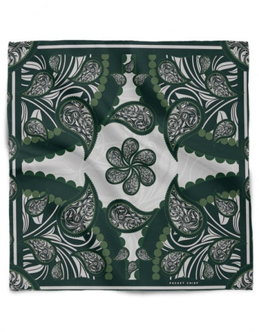 Pocket Square Paisley Evergreen
