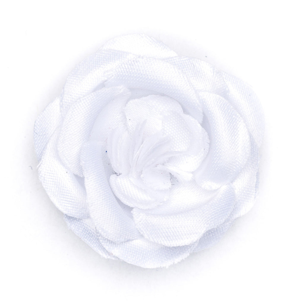 Lapel Flower Snow White Small Satin