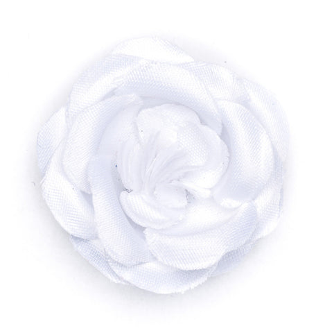 Lapel Flower Snow White Small Satin