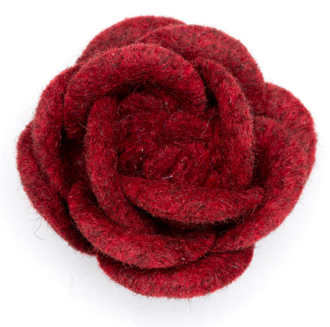 Lapel Flower Damask Red Large Wool