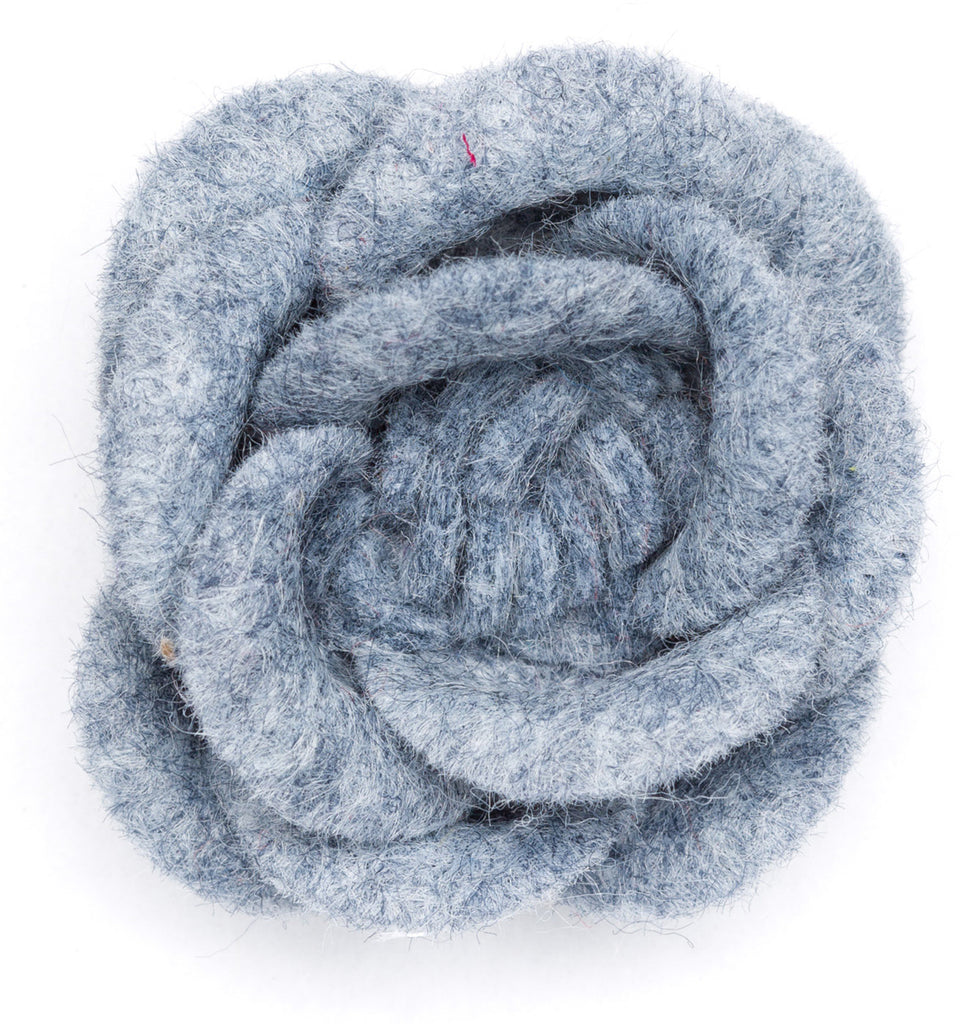 Lapel  Flower Dove Grey Large Wool