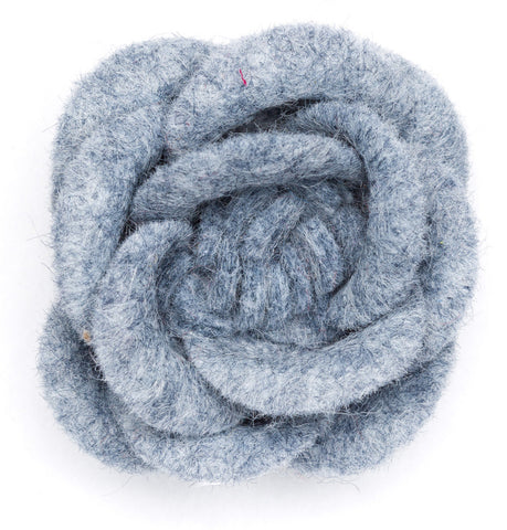 Lapel  Flower Dove Grey Large Wool