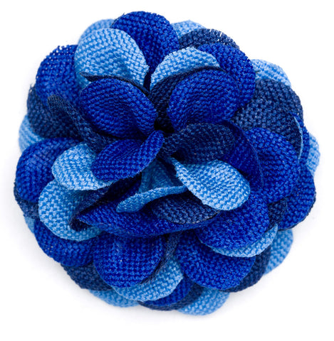 Lapel Flower Blue Wave Large Fabric