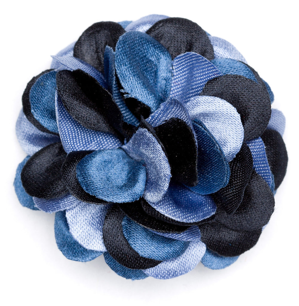 Lapel Flower Large Steel Blue