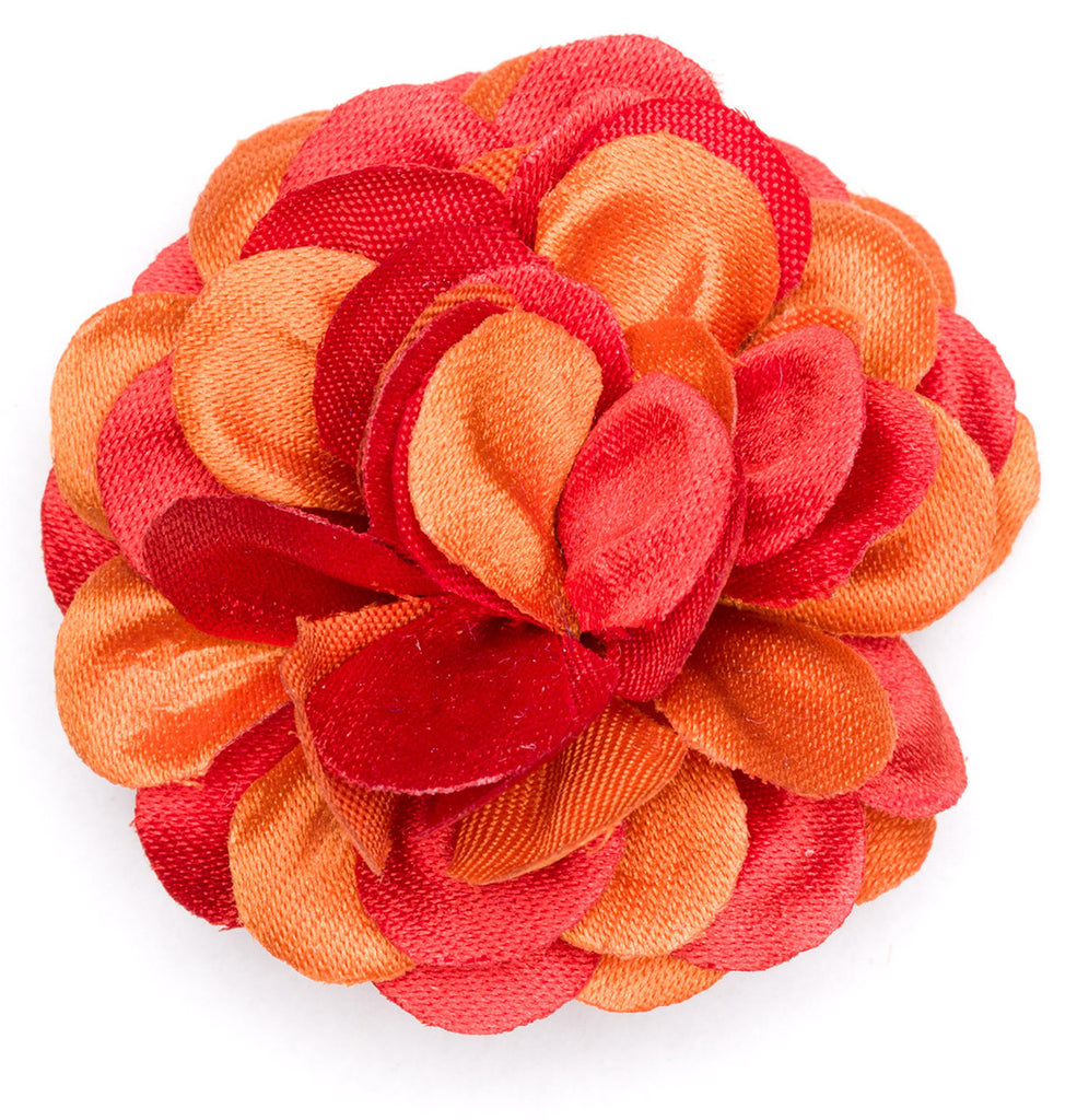 Lapel Flower Firebrick Large Fabric