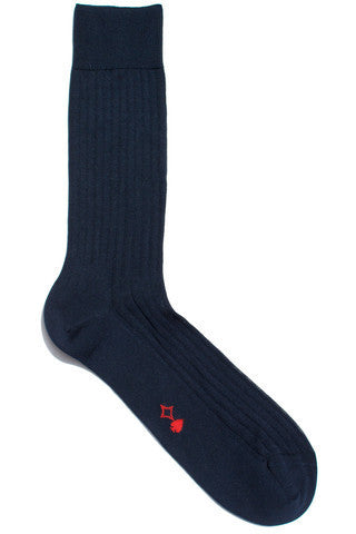 Ribbed Navy Egyptian Cotton