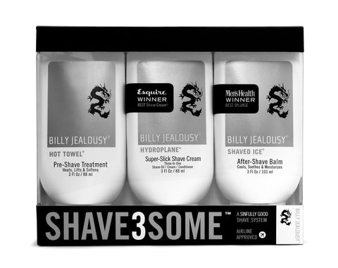SHAVE3SOME 3oz Travel-Size Shave Trio Three 3 oz / 88 ml bottles