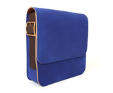 Leather Man Bag - Electric Blue