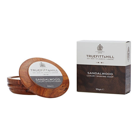 Luxury Sandalwood Shaving Soap in Wooden Bowl